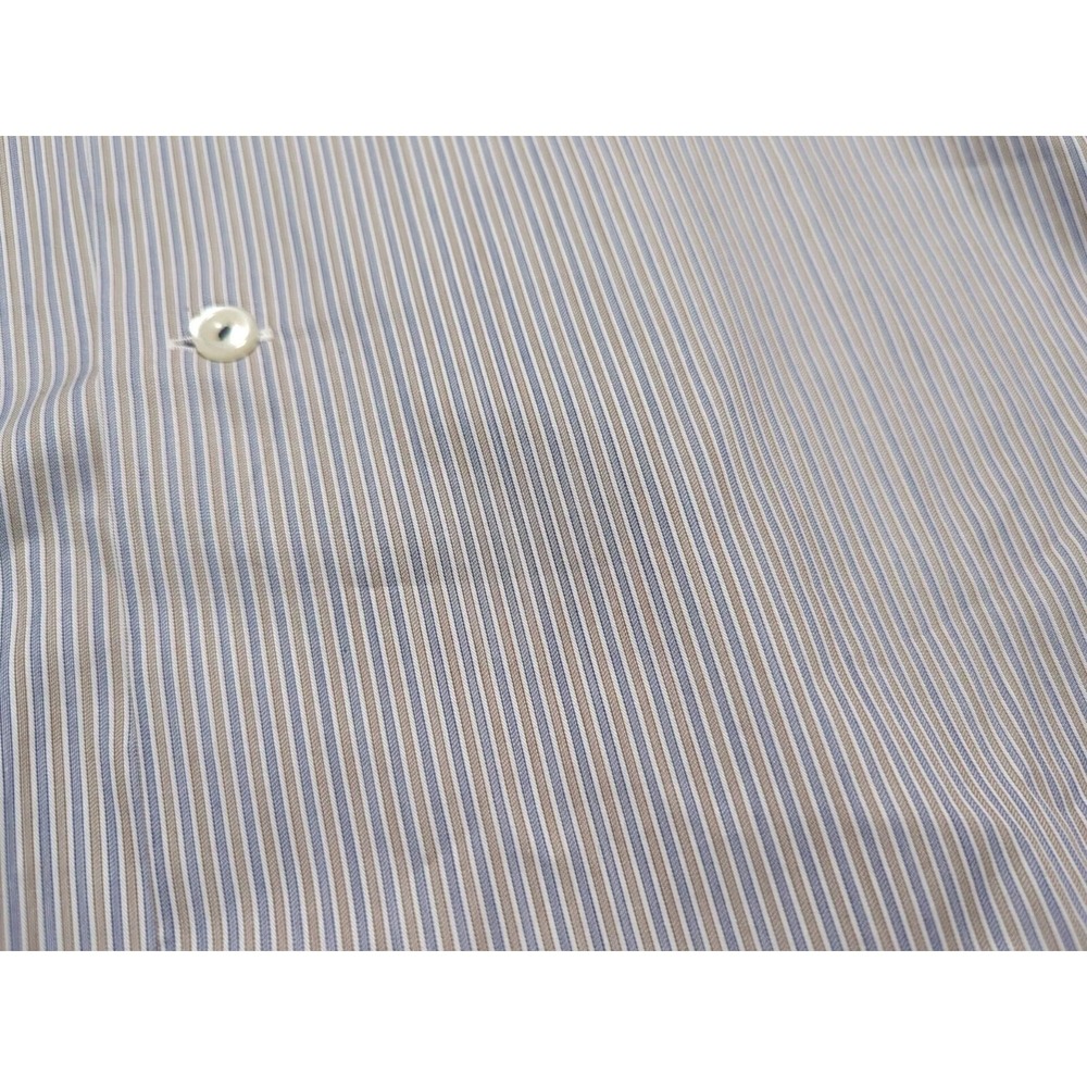 Eton Dress Shirt Mens Size 39 15.5 Contemporary Button Up Blue Gold Stripes - Picture 6 of 12